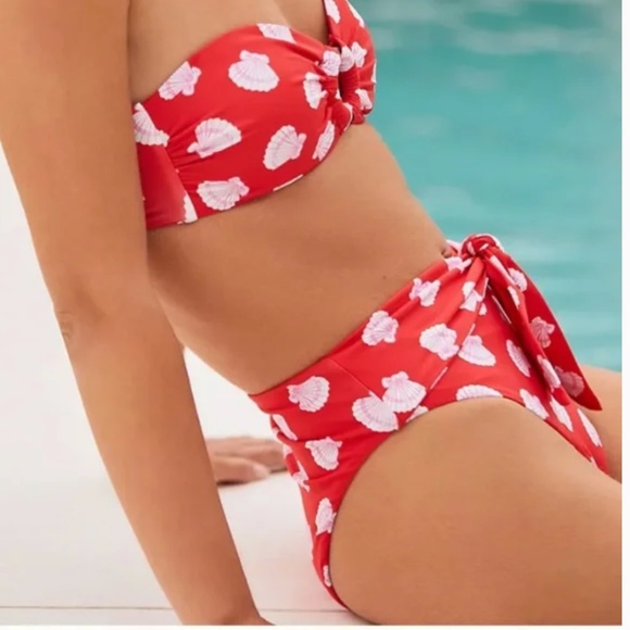 Maeve Ryleigh Seashells Sea Shells Beachy Boho Artsy Tie Front Bikini Bottoms - Picture 5 of 5